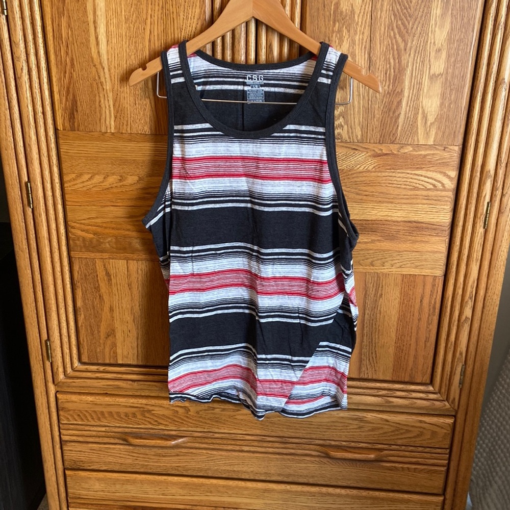 Large Red/Black/White Tank Top